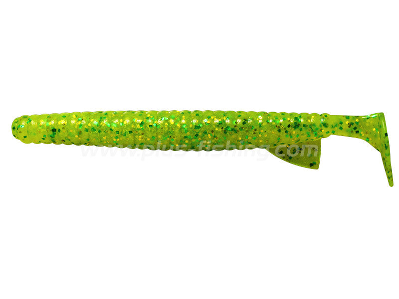 Deathadder Shad | 4'' #102 Chartreuse Gold Flake&green Flake