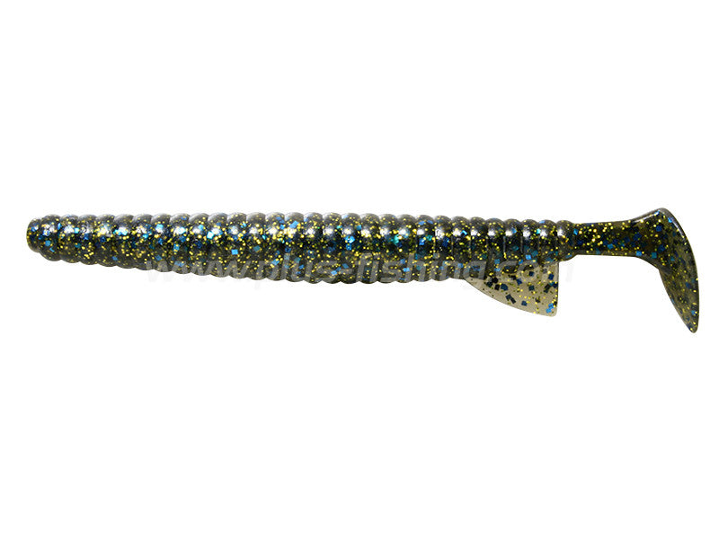 Deathadder Shad | 5'' #24 Smoke Pepper Blue&gold
