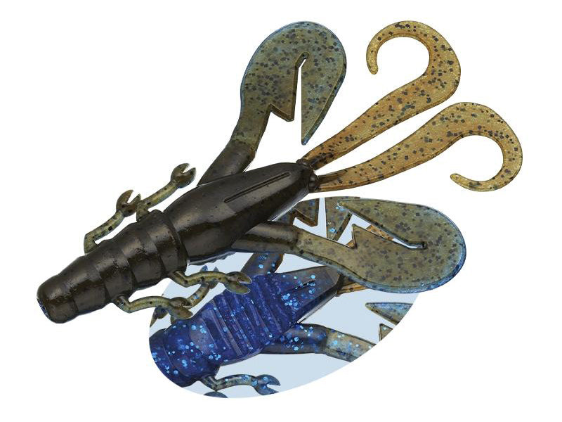 New Double Motion 3.6” | #61 Greenpumpkin Blue Craw